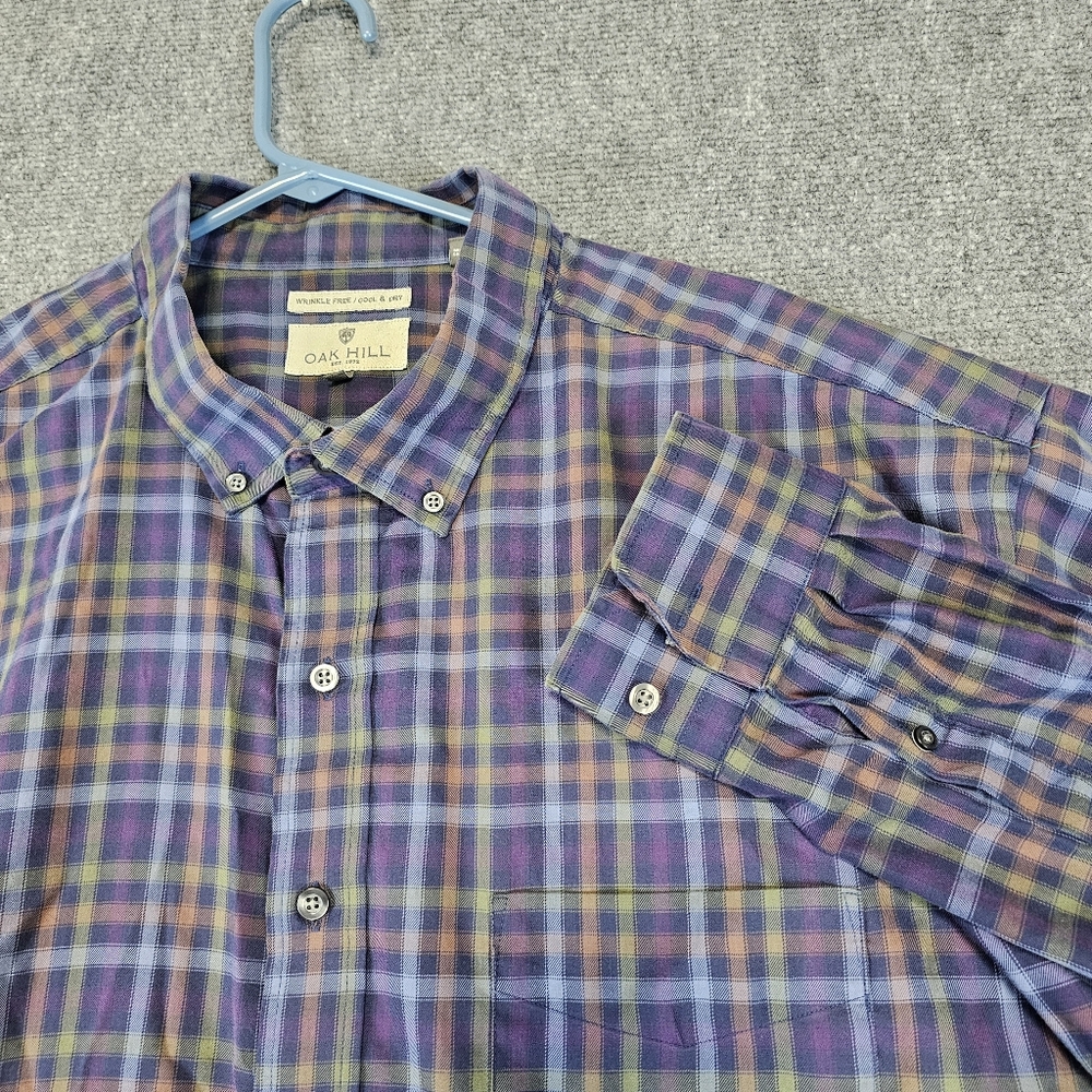 Oak Hill Men's Purple Plaid Button-Down Shirt